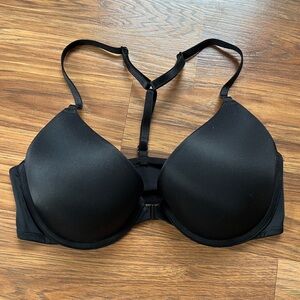 Victoria's Secret Black T-Back Bra Front Closure